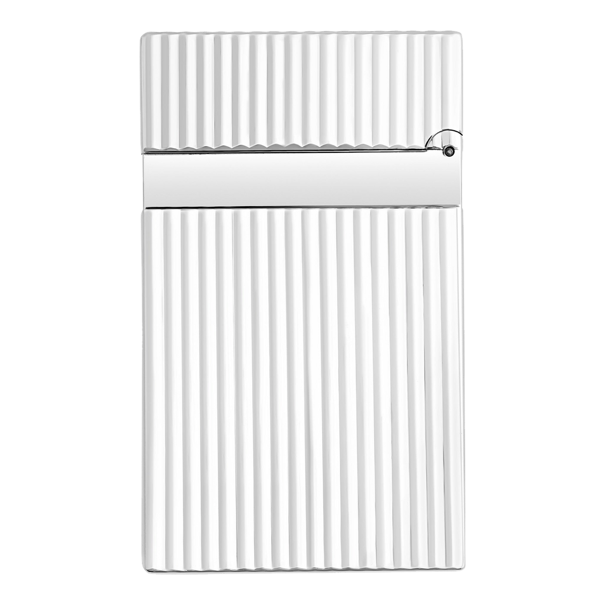 S.T. Dupont Ligne 2 - argent - lignes verticales — vue de trois quarts