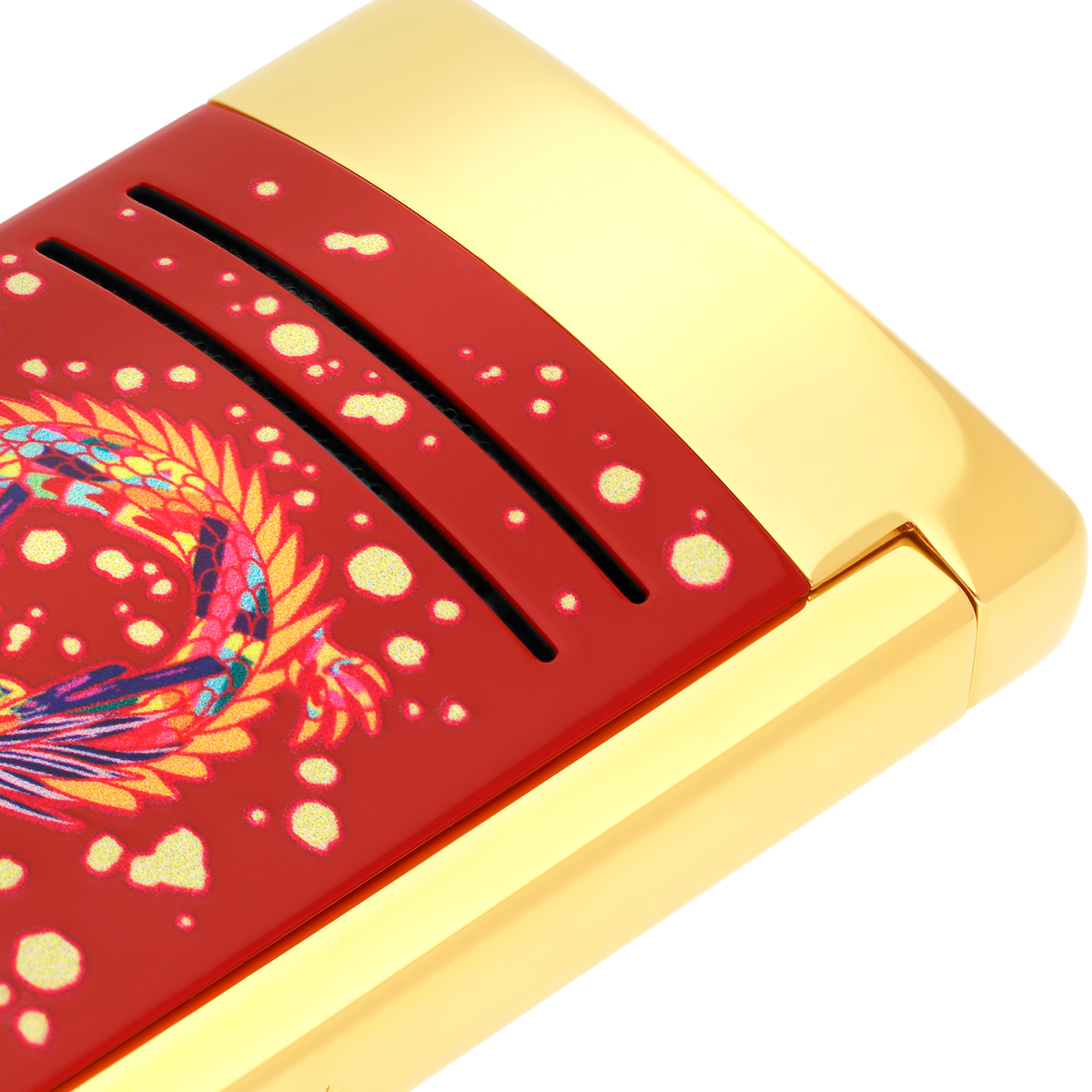 S.T. Dupont Lighter Dragon Burgun Goldn — alternate view