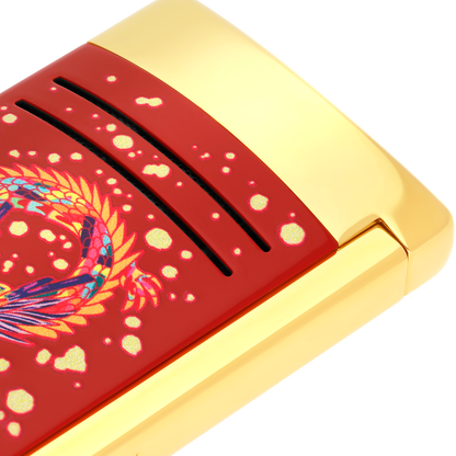 S.T. Dupont Lighter Dragon Burgun Goldn — alternate view