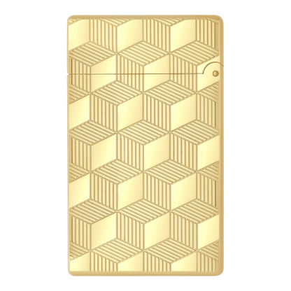 S.T. Dupont Initial - dorée - Cube — vue de trois quarts
