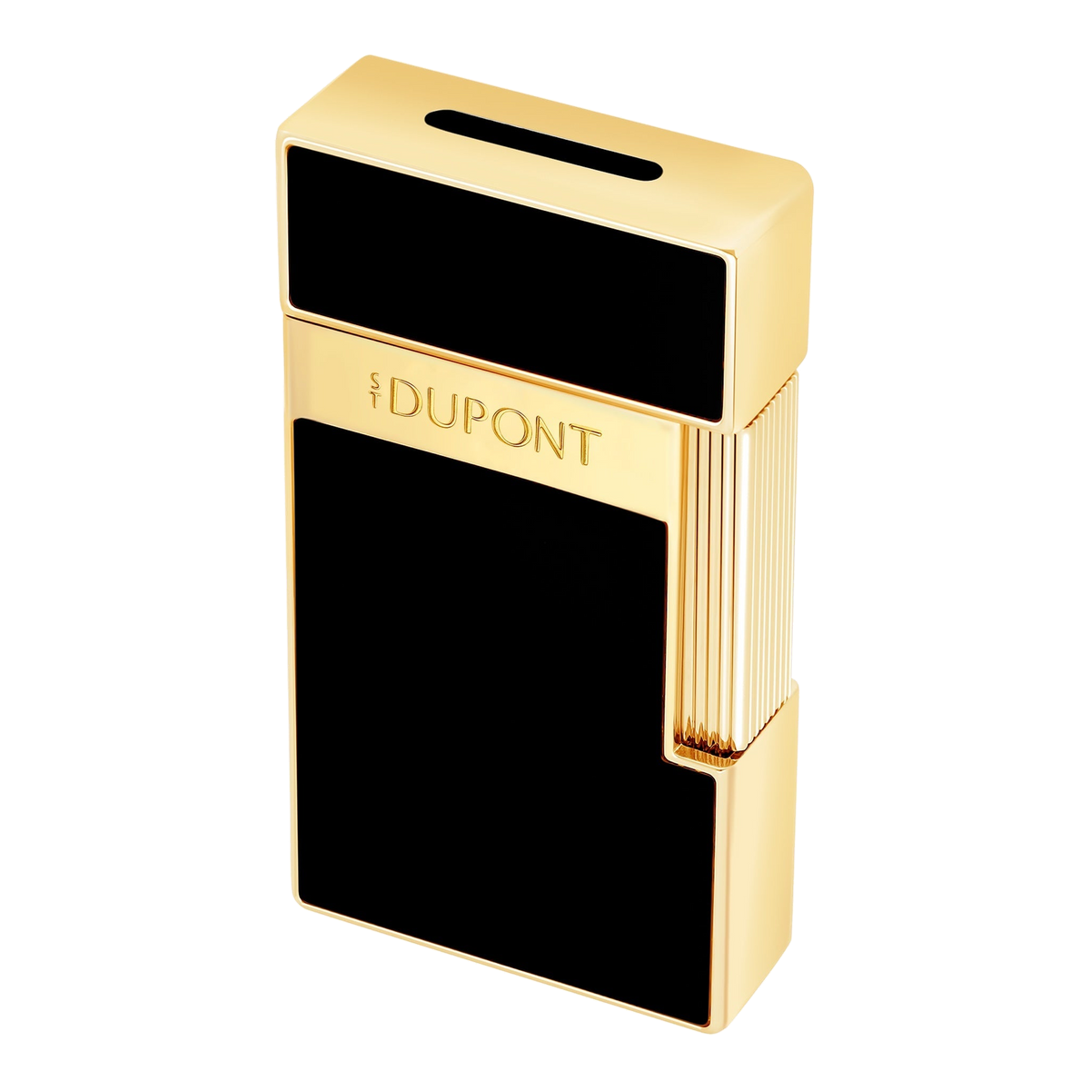S.T. Dupont Biggy - laque brillante noire - or — vue de trois quarts
