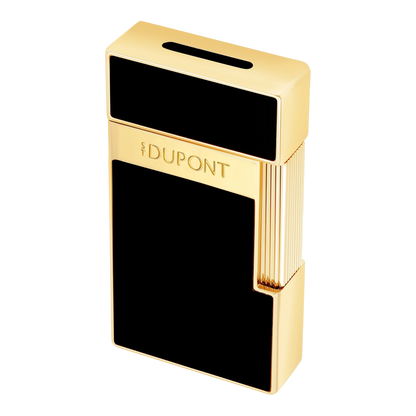 S.T. Dupont Biggy - laque brillante noire - or — vue de trois quarts