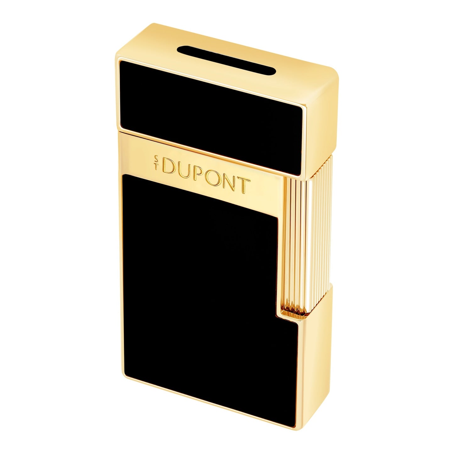 S.T. Dupont Biggy - Laque Brillante Noire - Gold — angle view