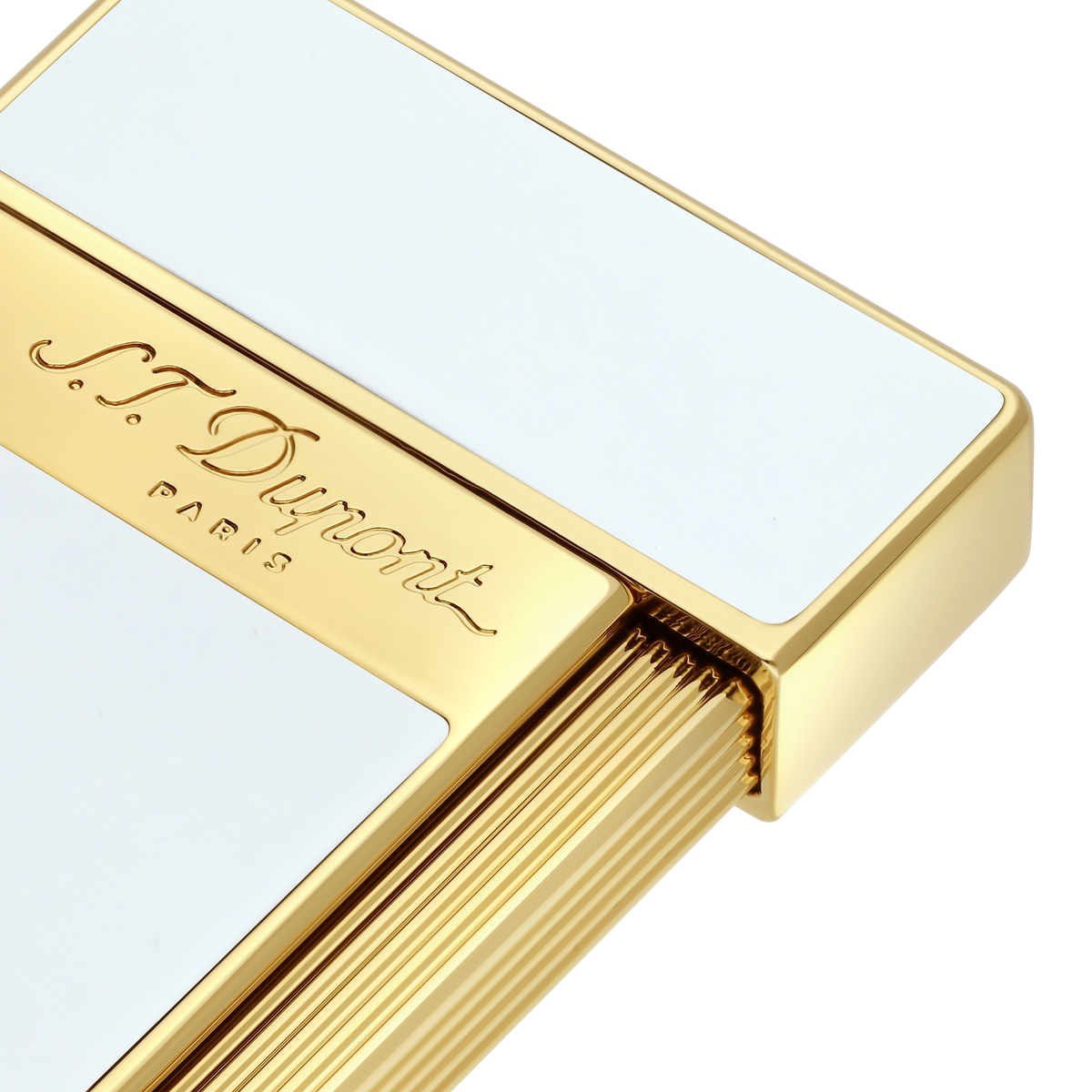 S.T. Dupont Slimmy Lighter White Lacquer Golden 028004