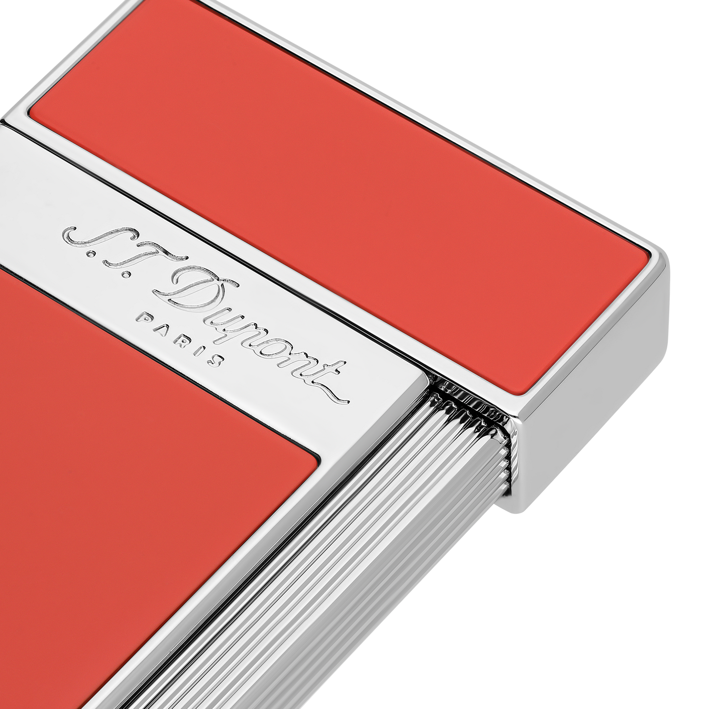 S.T. Dupont Lighter Coral Lacquer Chrome — alternate view