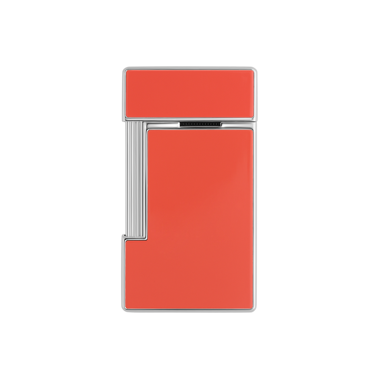 S.T. Dupont Lighter Coral Lacquer Chrome — angle view