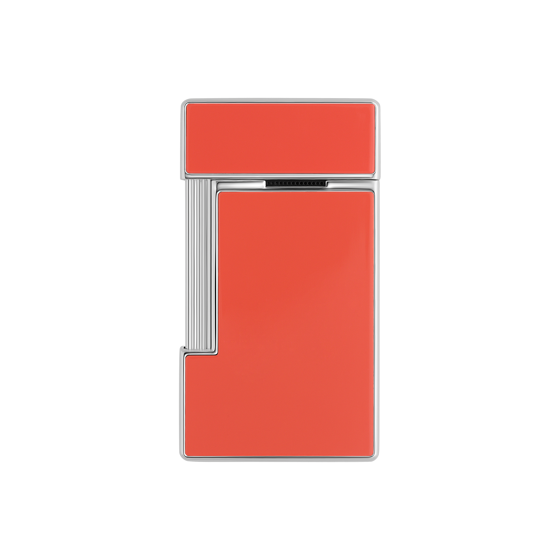 S.T. Dupont Lighter Coral Lacquer Chrome — angle view