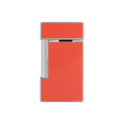 S.T. Dupont Lighter Coral Lacquer Chrome — angle view