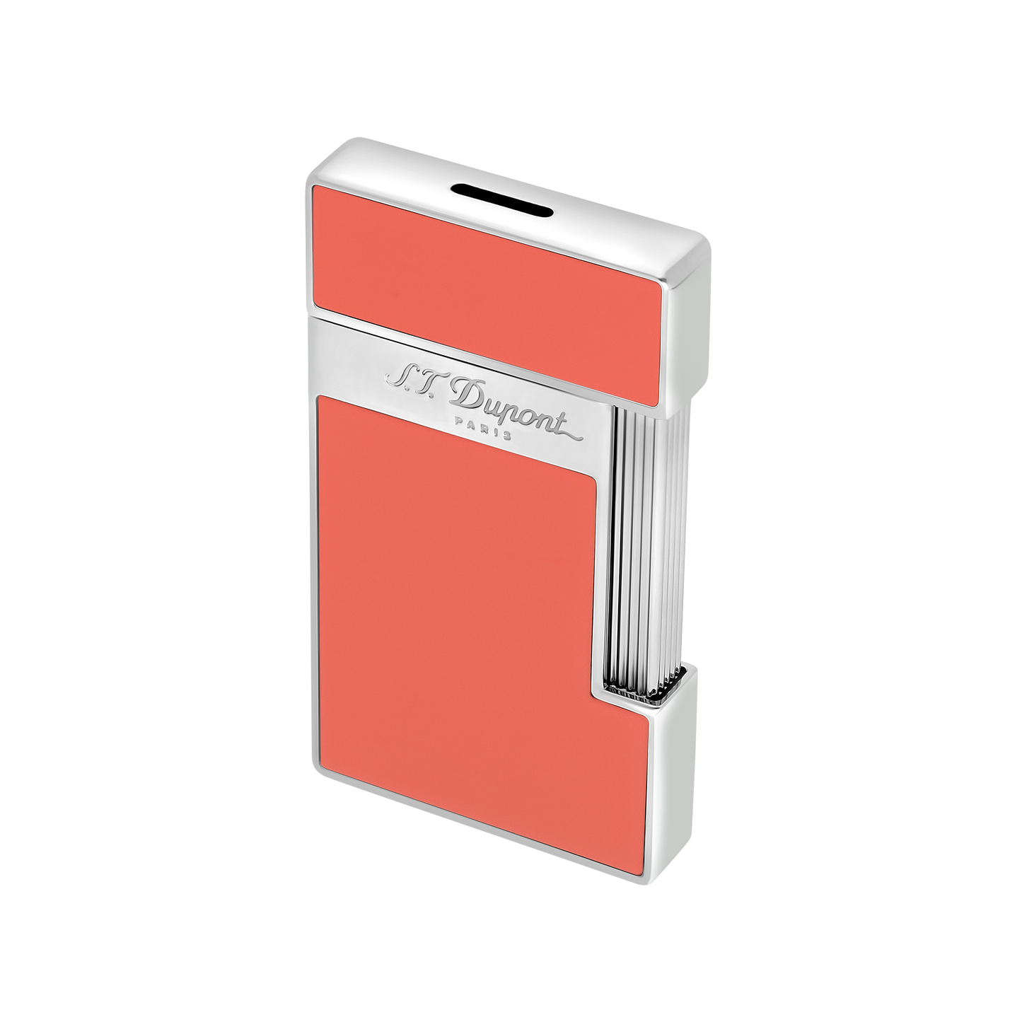 S.T. Dupont Lighter Coral Lacquer Chrome — detail view