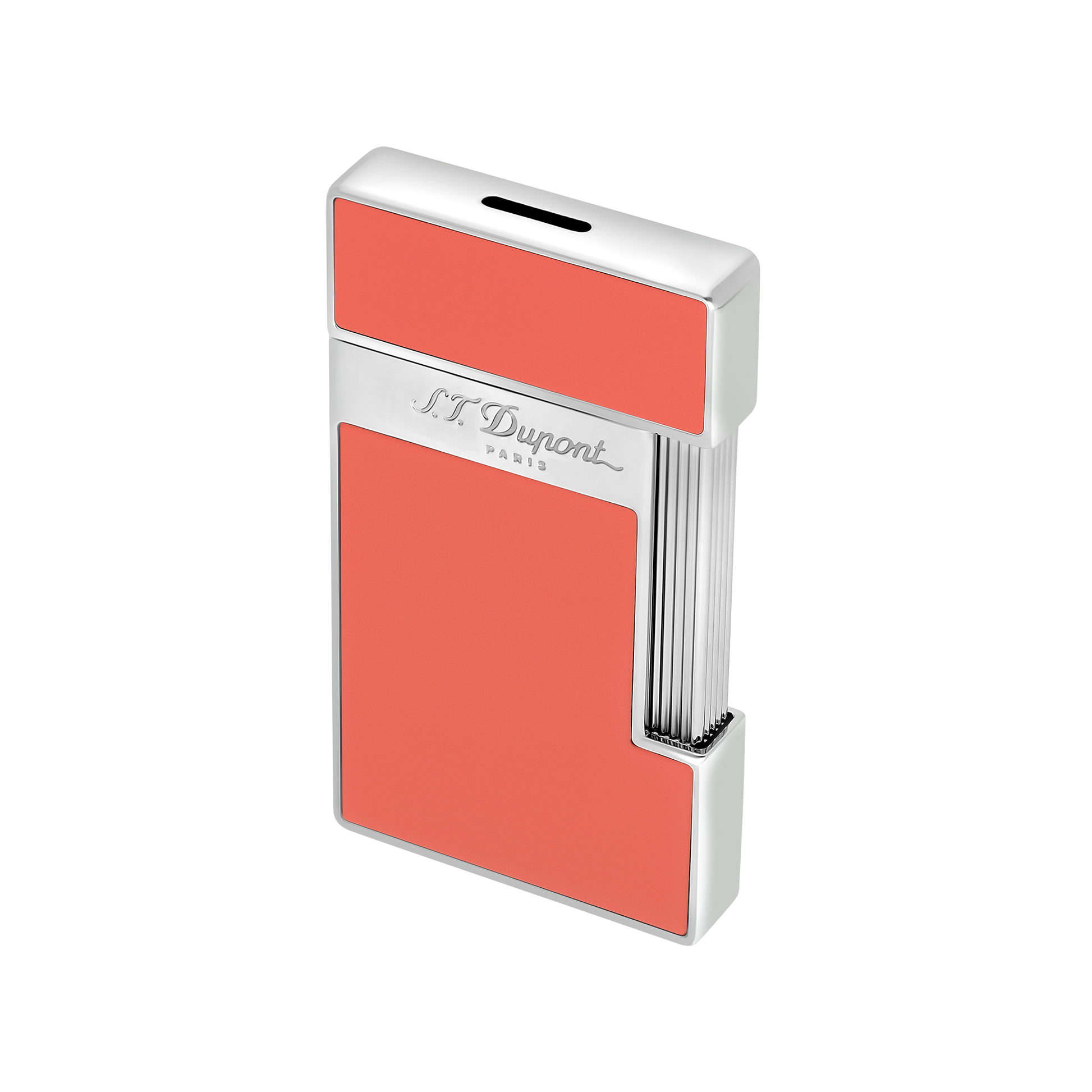 S.T. Dupont Lighter Coral Lacquer Chrome — detail view