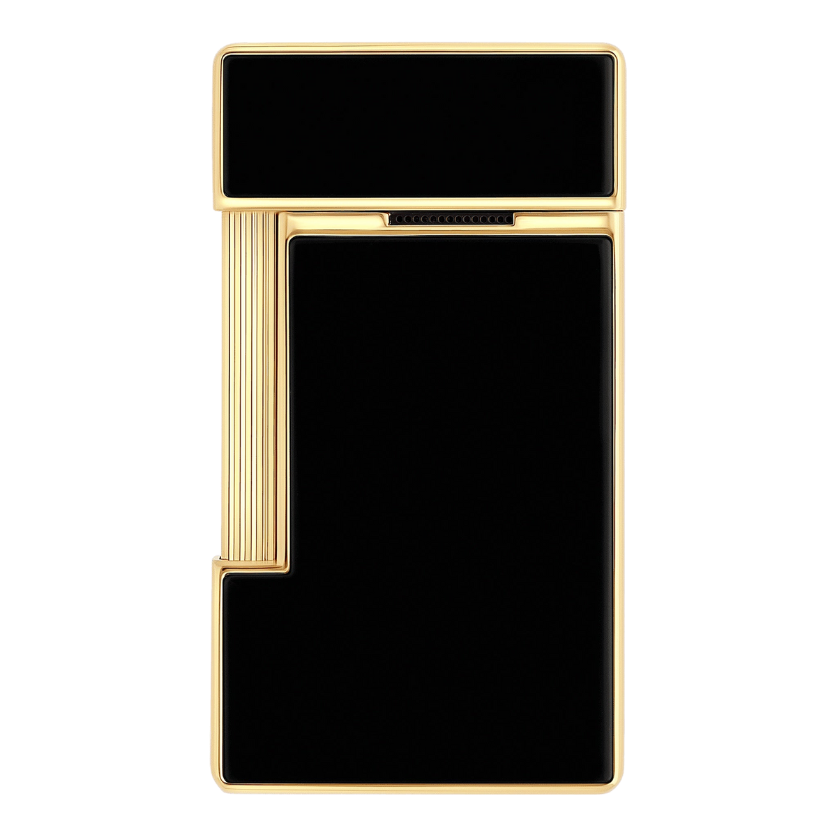 S.T. Dupont Slimmy - Laque Brillante Noire - Trim-Gold — angle view