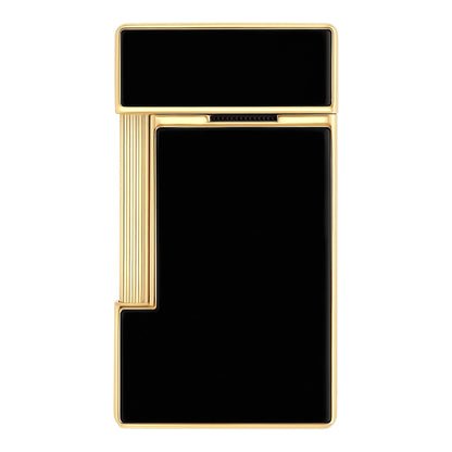 S.T. Dupont Slimmy - Laque Brillante Noire - Trim-Gold — angle view