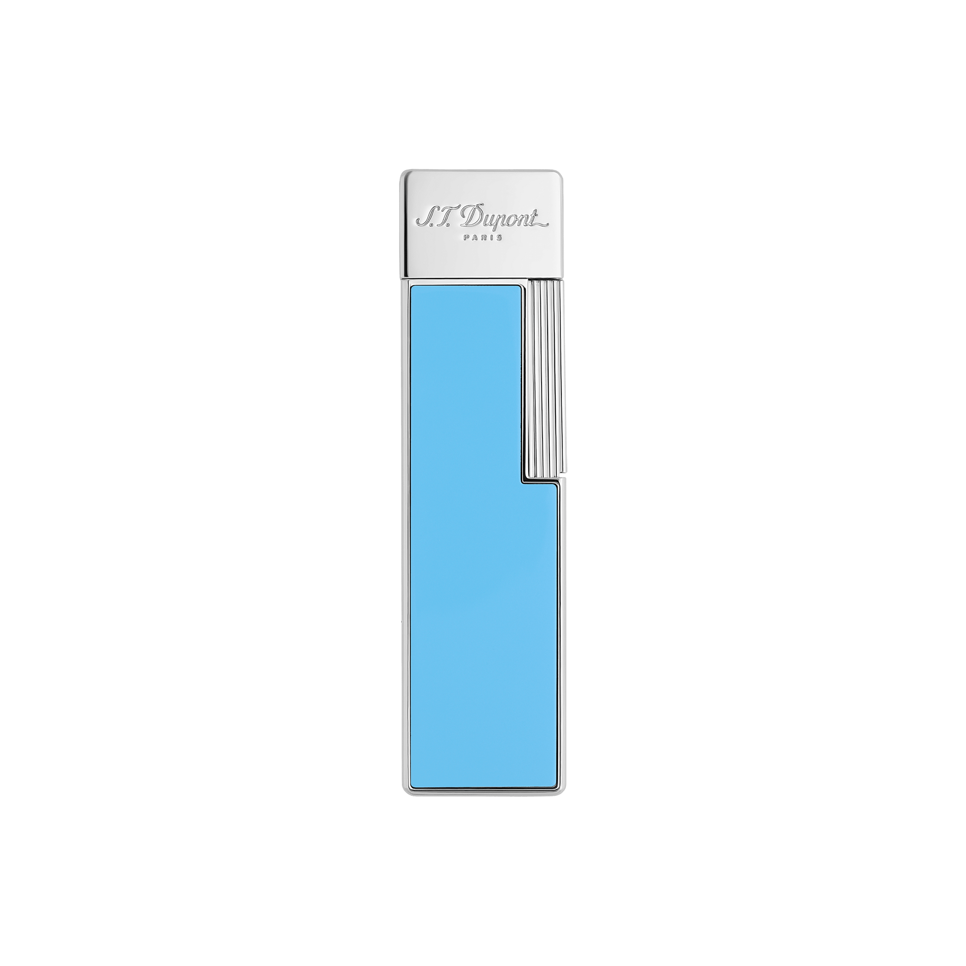 S.T. Dupont Lighter Lightblue Lacq Chrom