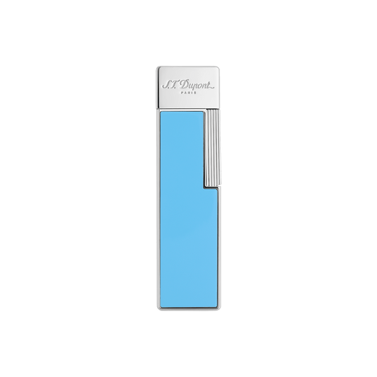 S.T. Dupont Lighter Lightblue Lacq Chrom