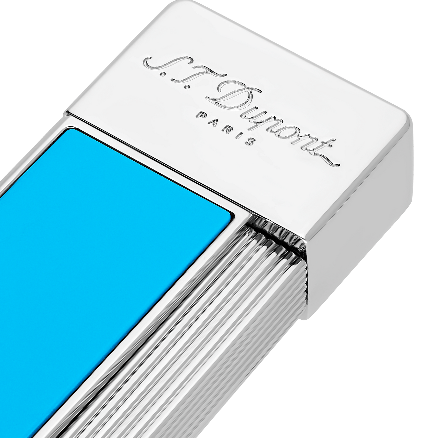 S.T. Dupont Lighter Lightblue Lacq Chrom — alternate view