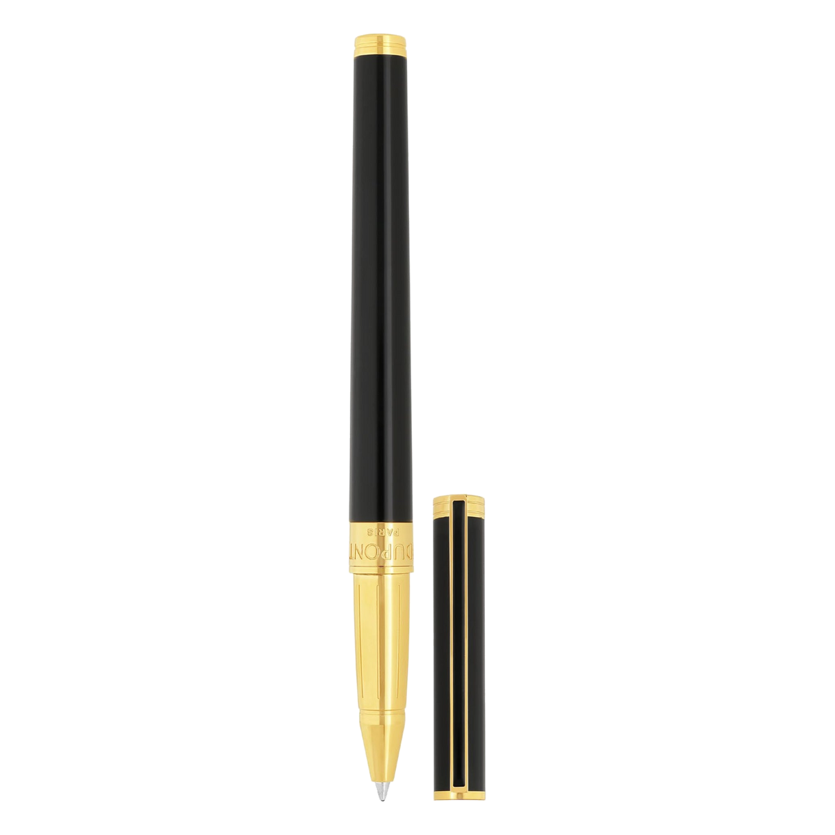 S.T. Dupont Classique convertible rollerball pen, shiny black lacquer and yellow gold - ref 042076N
