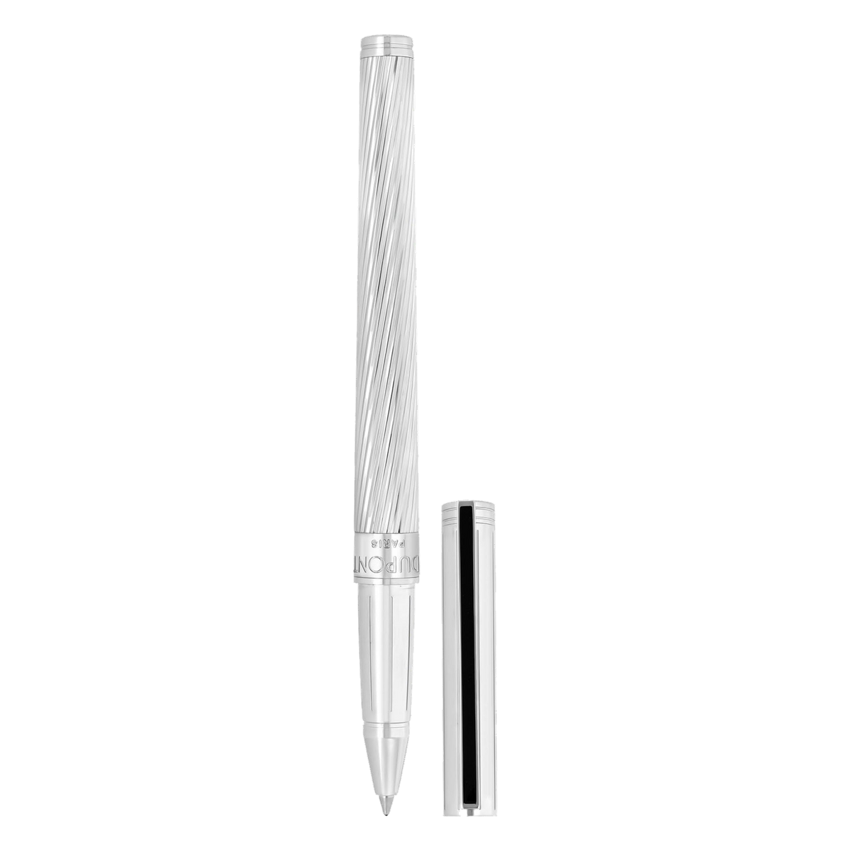 S.T. Dupont Classique convertible rollerball pen, oblique guilloche palladium - ref 042079N