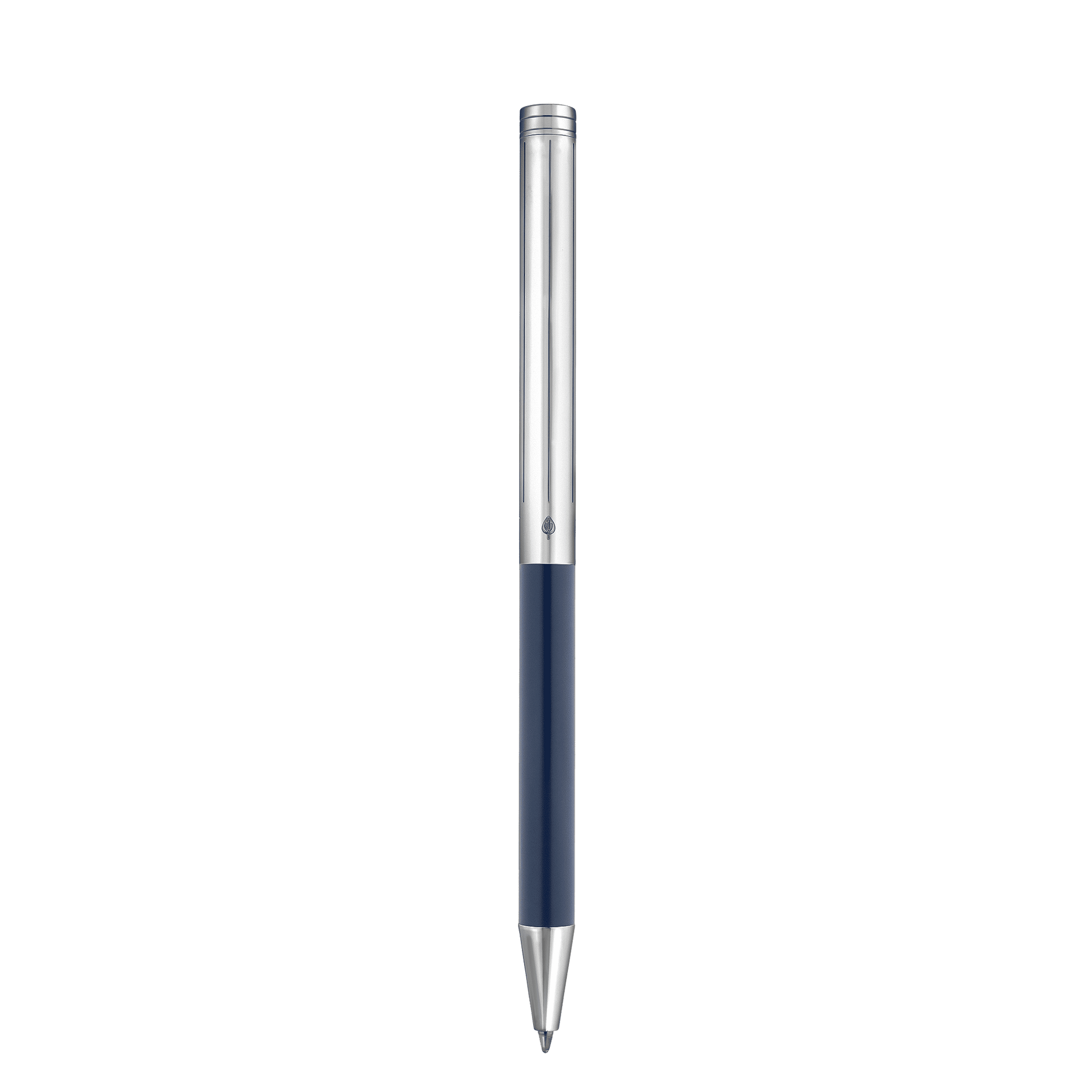 S.T. Dupont Classique Ballpoint Pen Blue Palladium — angle view