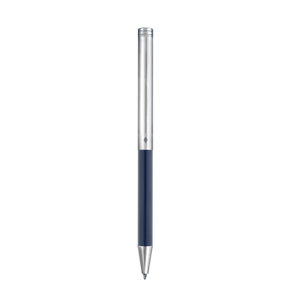 S.T. Dupont Classique Ballpoint Pen Blue Palladium — angle view