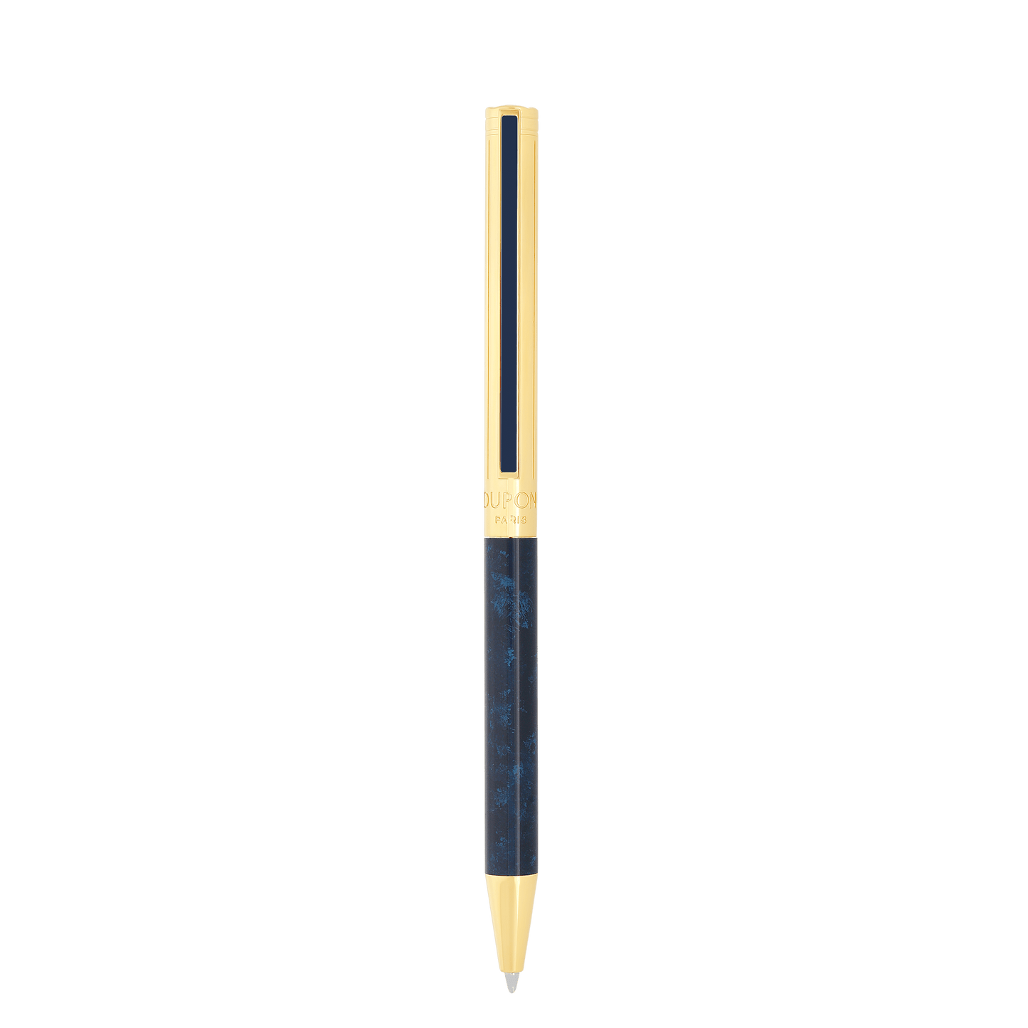 S.T. Dupont Classique Popote Ballpoint Pen Blue Yellow Gold — detail view