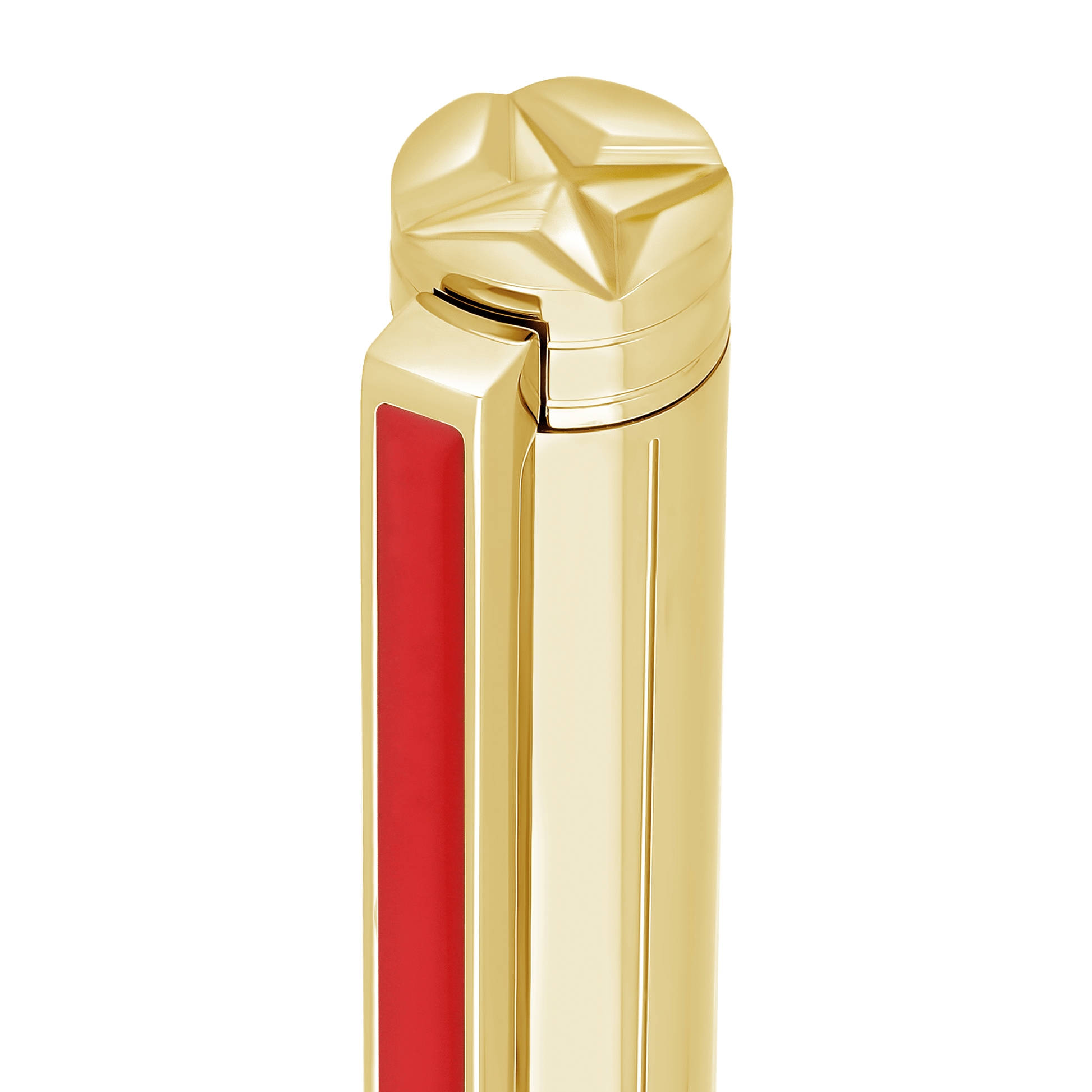 S.T. Dupont Classique Popote Ballpoint Pen Red Yellow Gold — detail view