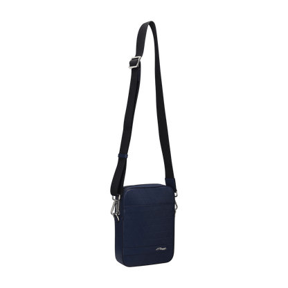 S.T. Dupont Bag Cross Body Zip Firehead Blue — angle view