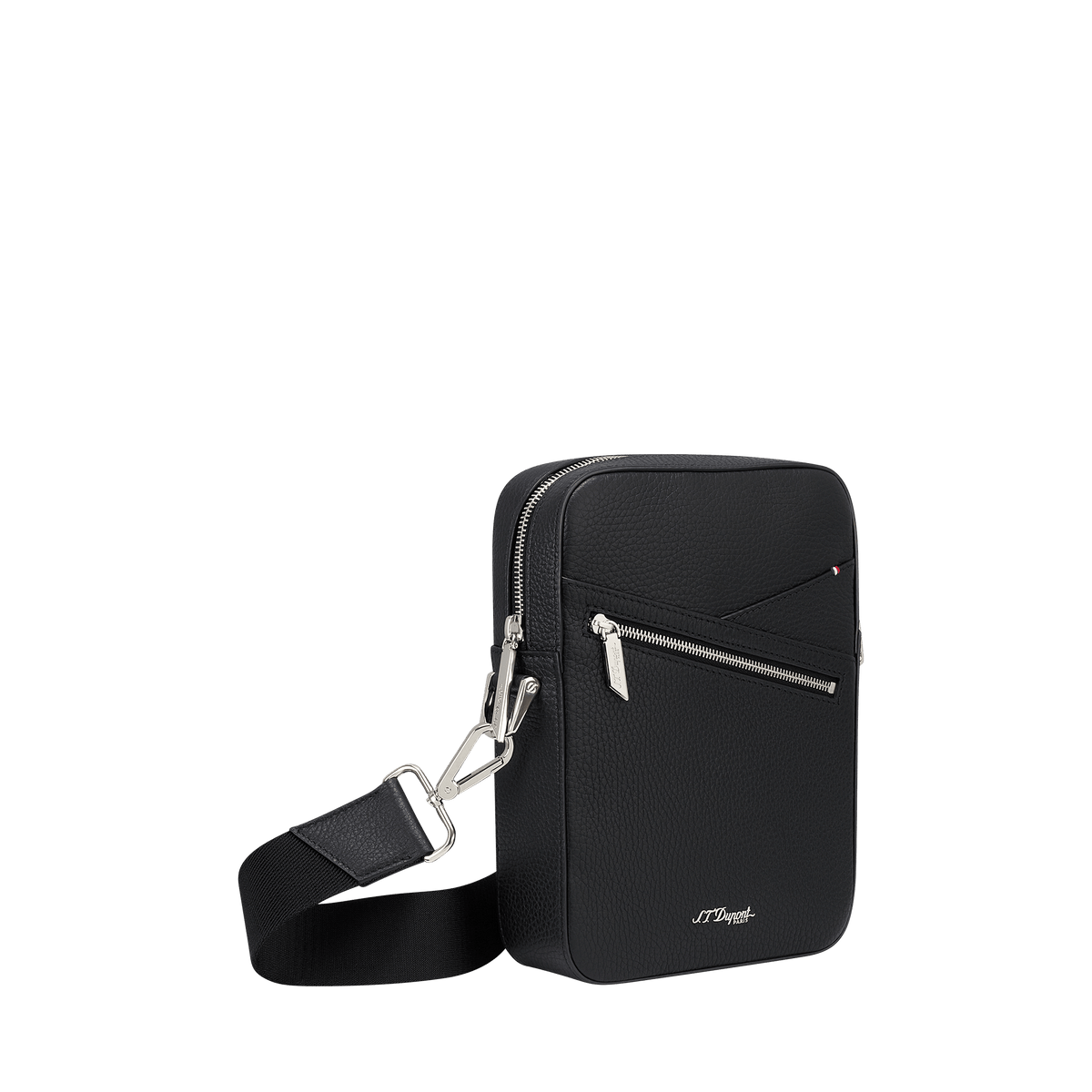 S.T. Dupont Bag Zip Crossbody Caps Black — angle view