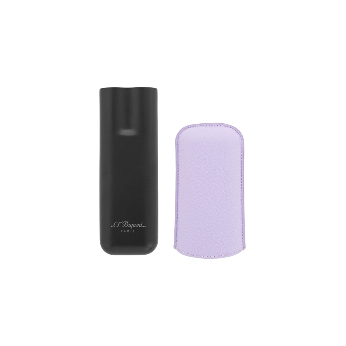 Étui à cigares S.T. Dupont 2 Cg lilas noir mat — vue de trois quarts