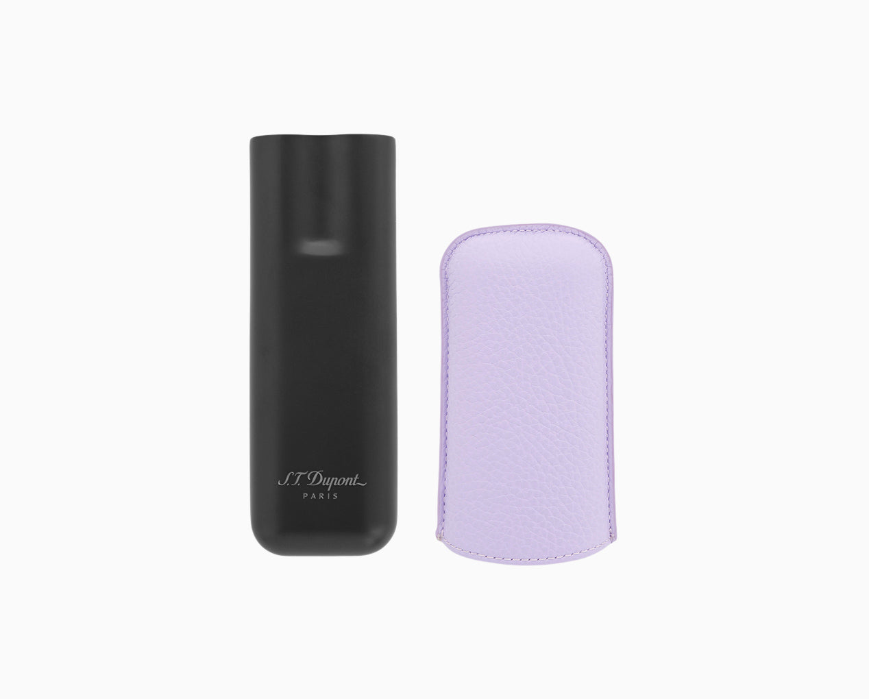 S.T. Dupont Cigar Case 2 Cg Case Lilac Matte Black — angle view