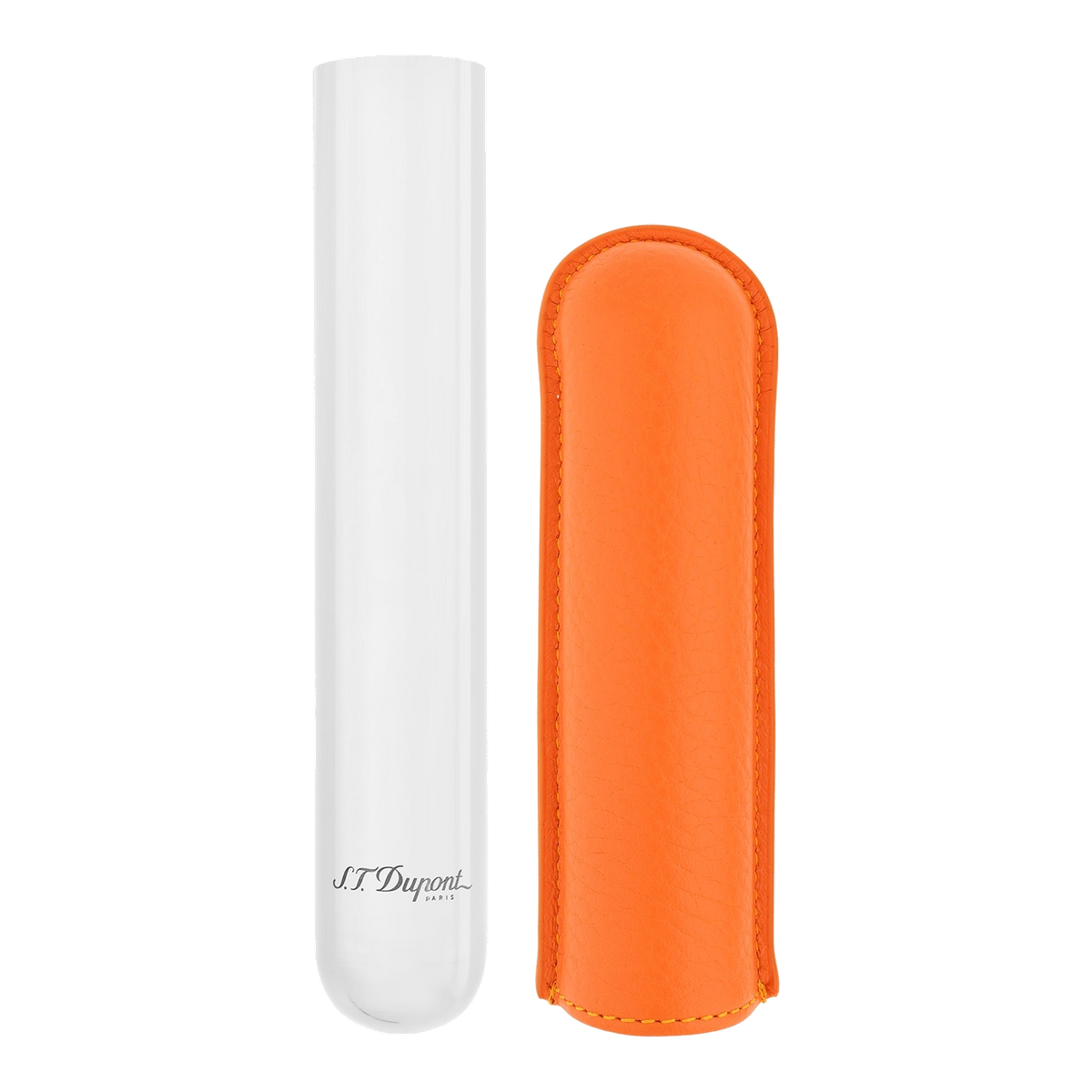 S.T. Dupont Cigar Case - Simple Orange — angle view