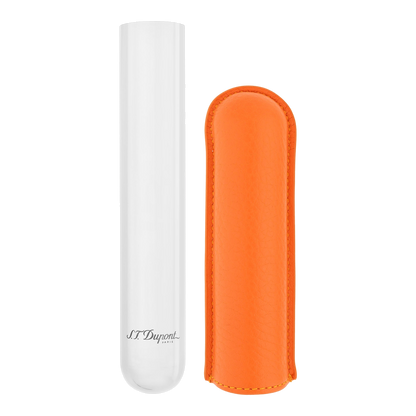 S.T. Dupont Cigar Case - Simple Orange — angle view