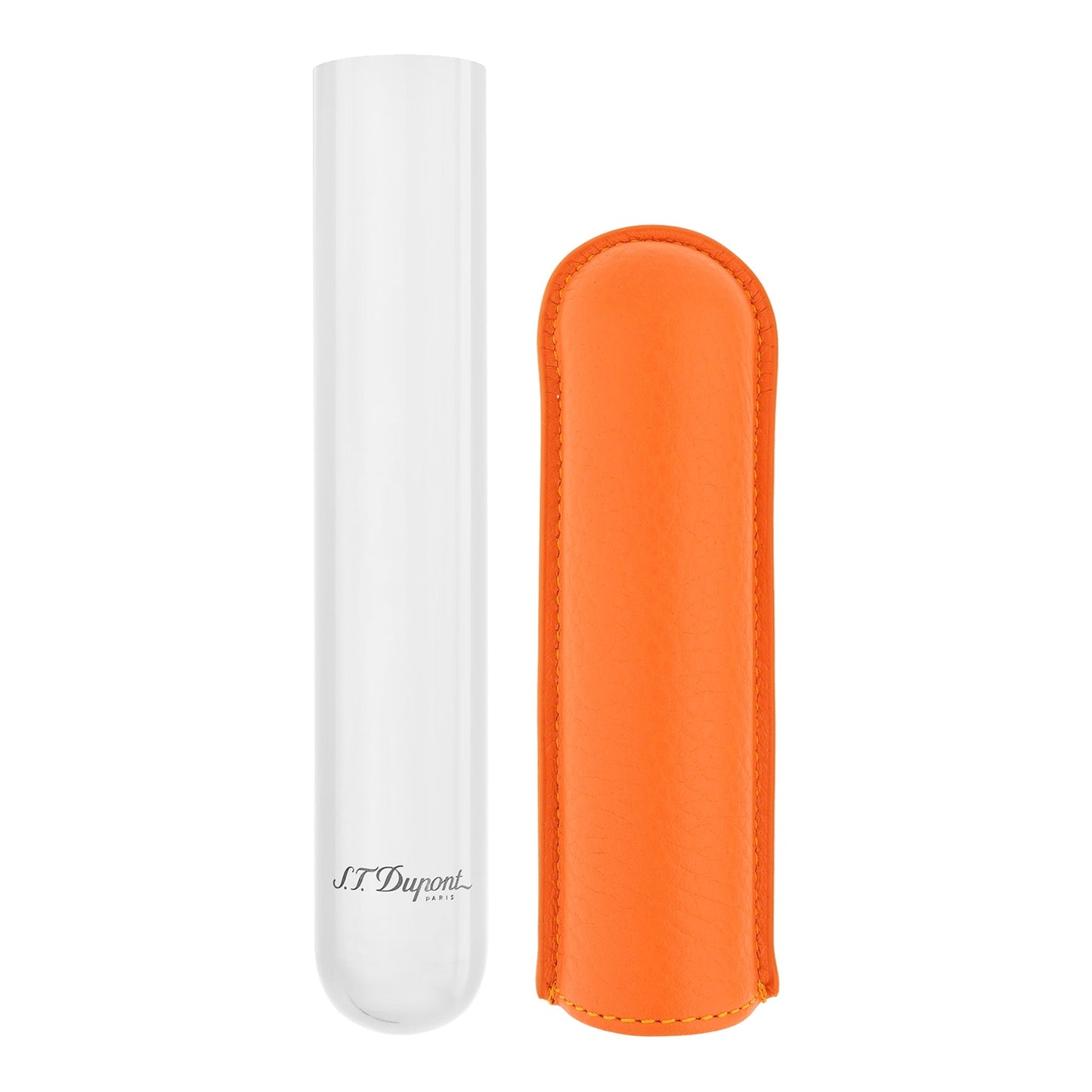 S.T. Dupont Cigar Case - Simple Orange — angle view