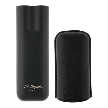 S.T. Dupont Cigar Case - Double Noir (Matte Black) — angle view