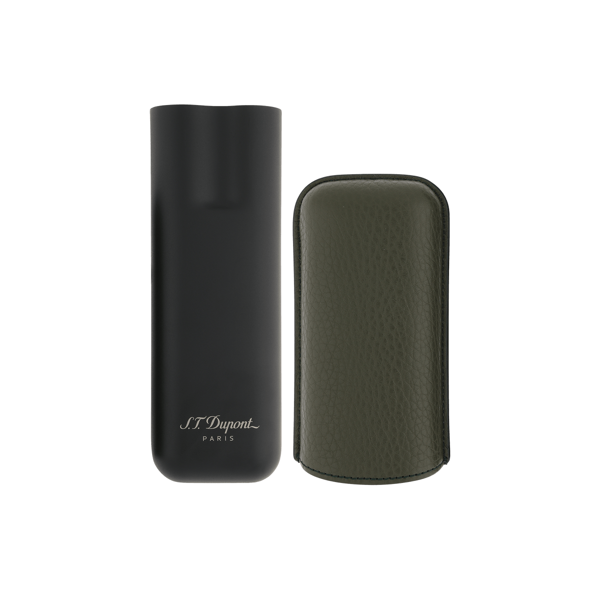 S.T. Dupont 2 Cg Case Khaki Grained Matte — angle view