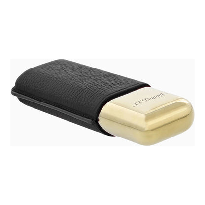 S.T. Dupont Cigar Case - Double Noir (Gold Base) — detail view