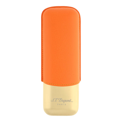 S.T. Dupont Cigar Case - Double Orange (Gold Base)
