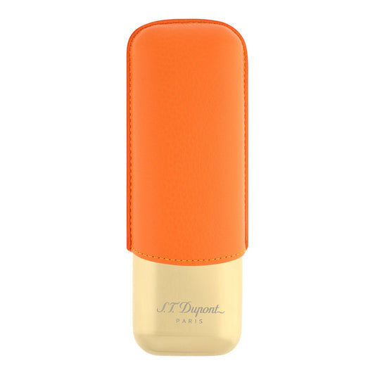 S.T. Dupont Cigar Case - Double Orange (Gold Base)