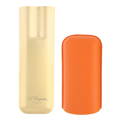Étui à cigares S.T. Dupont - double orange (base dorée) — vue de trois quarts