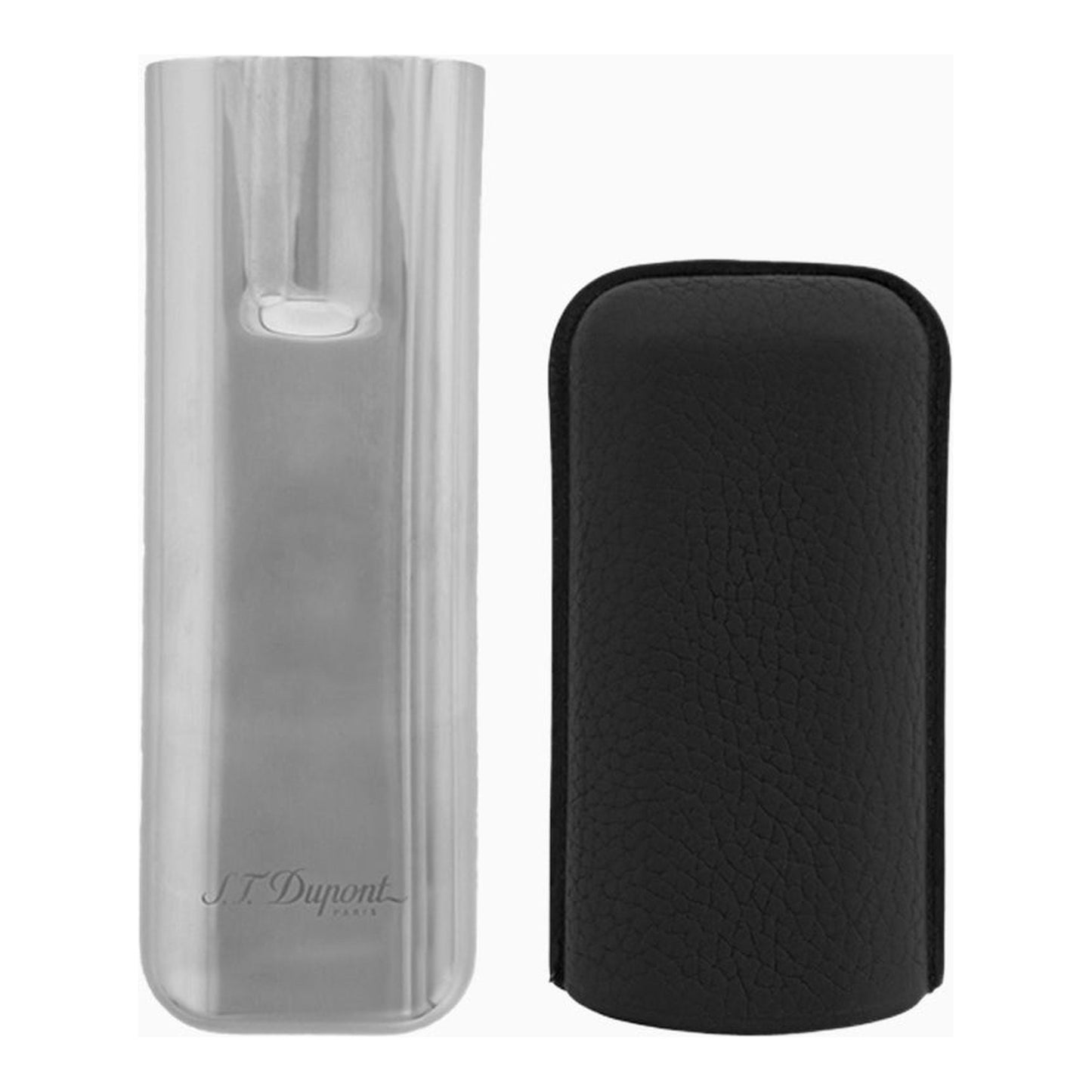 S.T. Dupont Cigar Case - Double Noir (Chrome Base) — alternate view