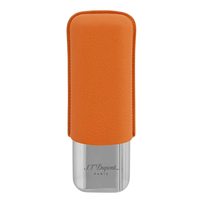 S.T. Dupont Cigar Case - Double Orange (Chrome Base)