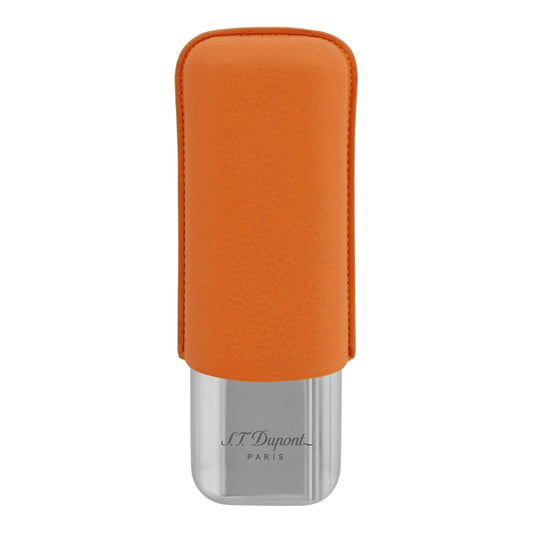 S.T. Dupont Cigar Case - Double Orange (Chrome Base)