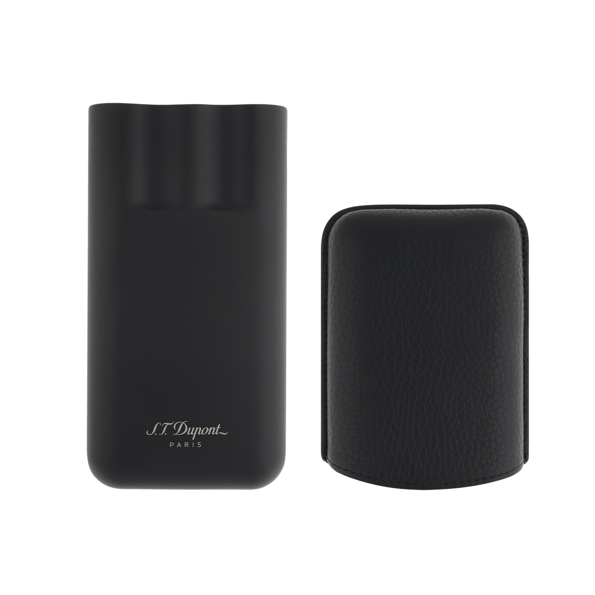 S.T. Dupont 3 Cg Case Black Grained Matte — angle view