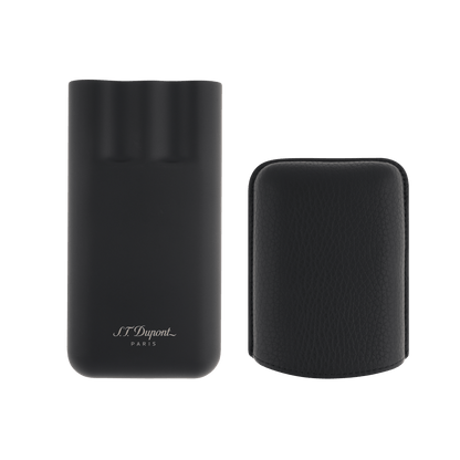 S.T. Dupont 3 Cg Case Black Grained Matte — angle view