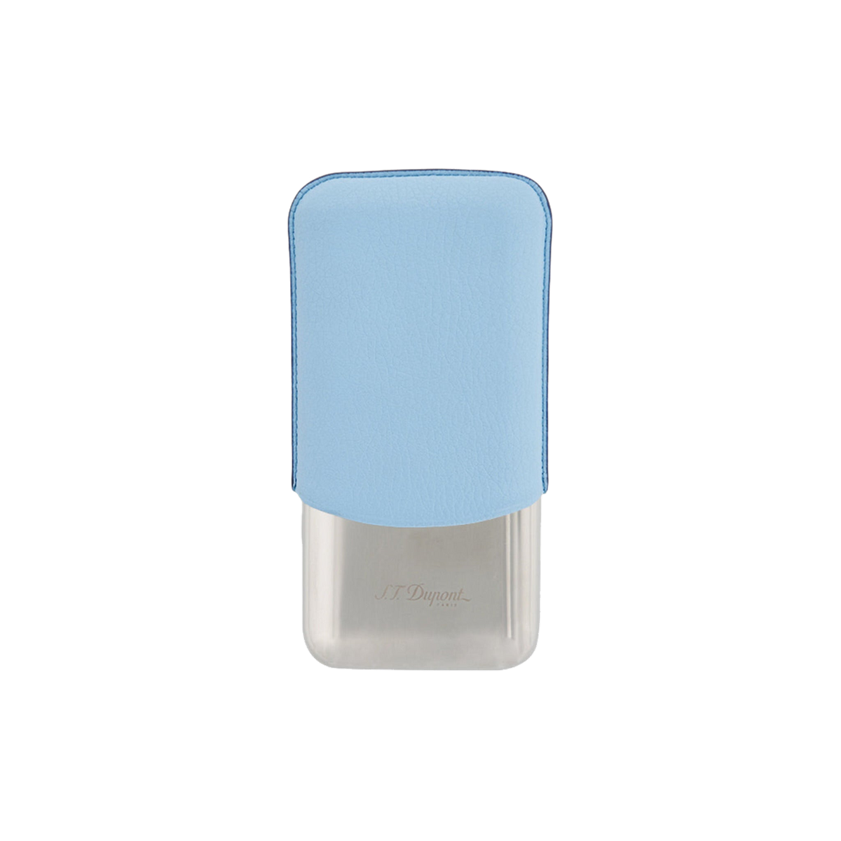 S.T. Dupont Cigar Case 3 Cg Case Turquoise Grained Chrome