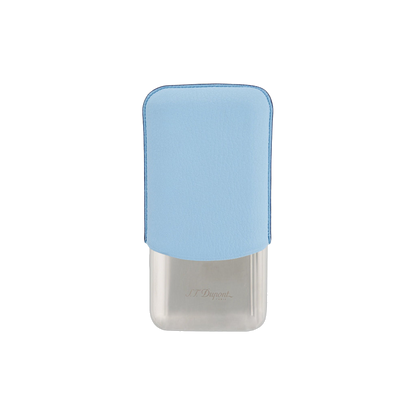S.T. Dupont Cigar Case 3 Cg Case Turquoise Grained Chrome