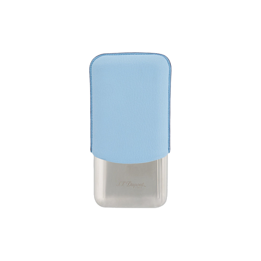 Étui à cigares S.T. Dupont 3 Cg turquoise grainé chrome