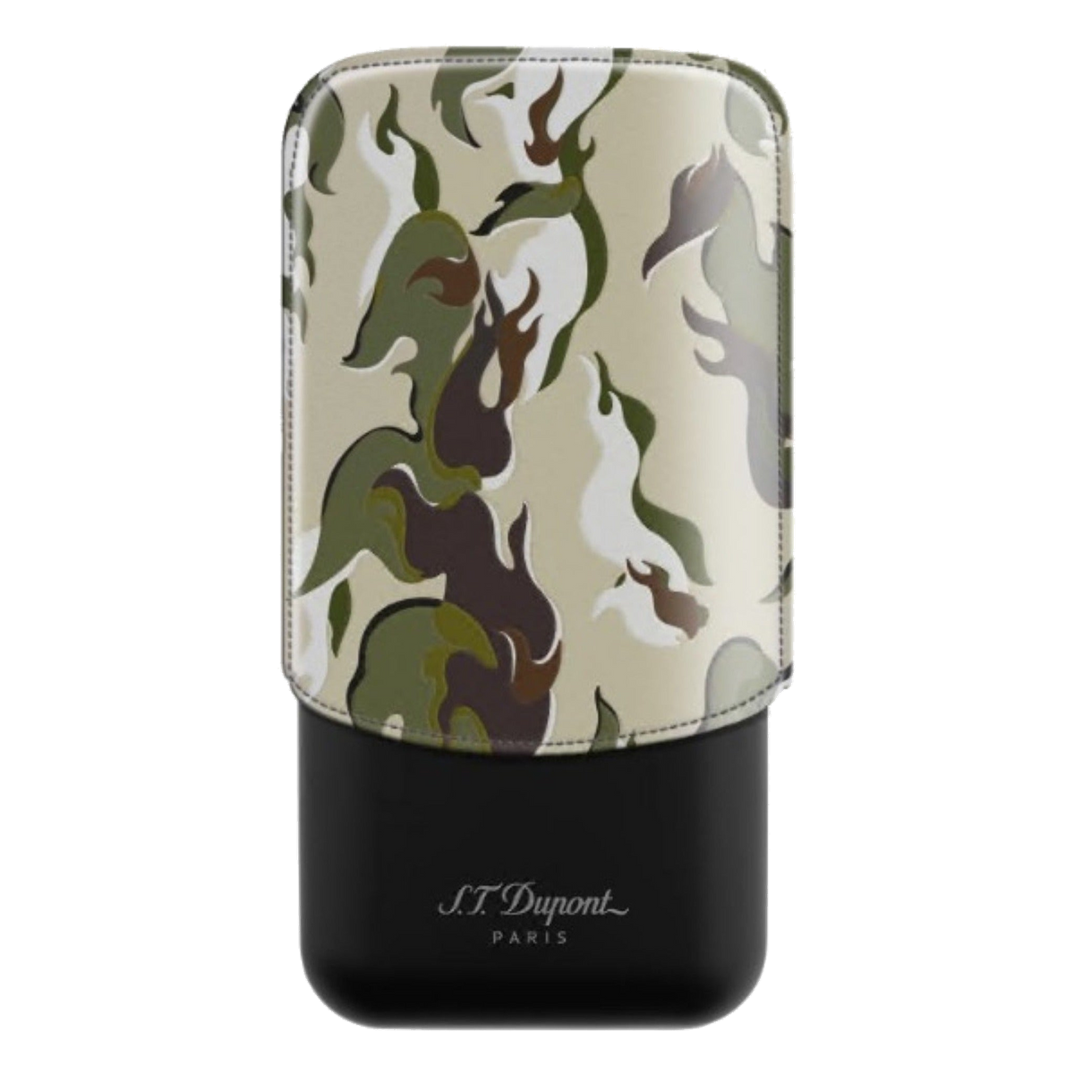 Étui à cigares S.T. Dupont - étui en cuir 3 cigares camouflage kaki