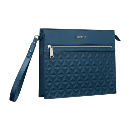 Pochette S.T. Dupont moyenne bleu denim — vue de trois quarts