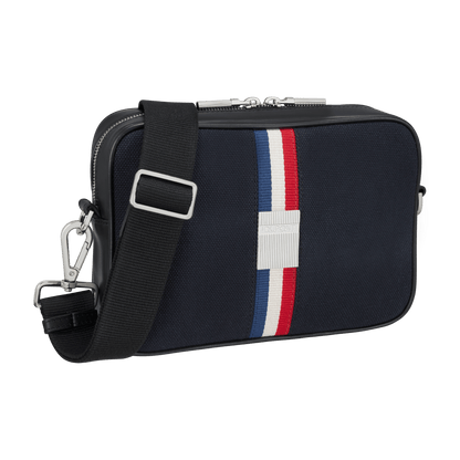 Sac bandoulière S.T. Dupont bleu — vue de trois quarts