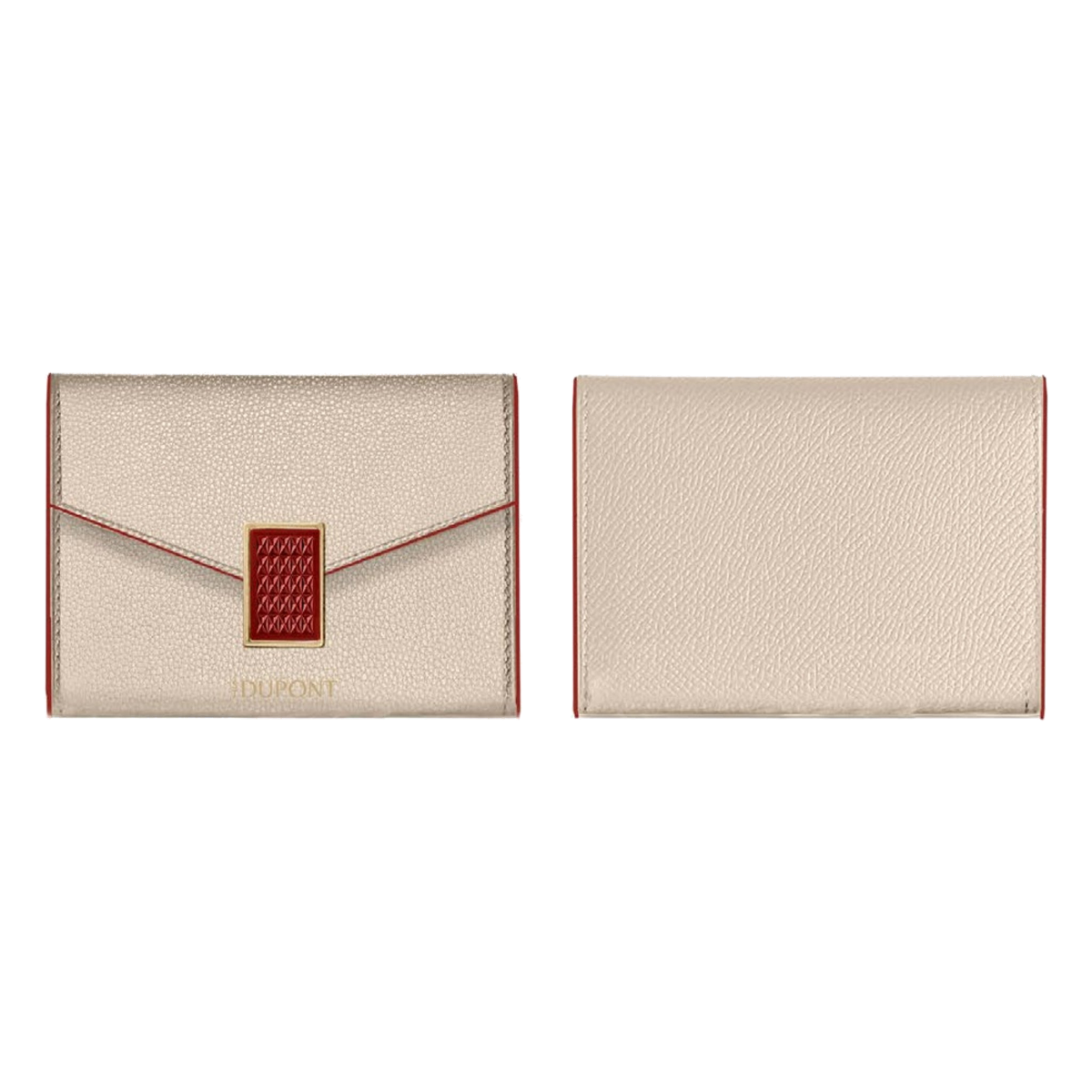 S.T. Dupont Victoria wallet and coin purse, beige grained calfskin - ref 1VI514BE1